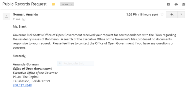 records request to governor